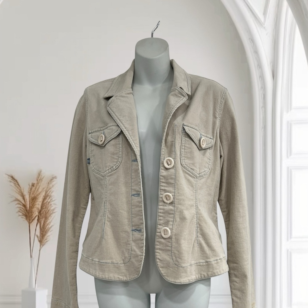 Stylish Beige, Cream Off-white Utility Jacket for Women in Juniors Large